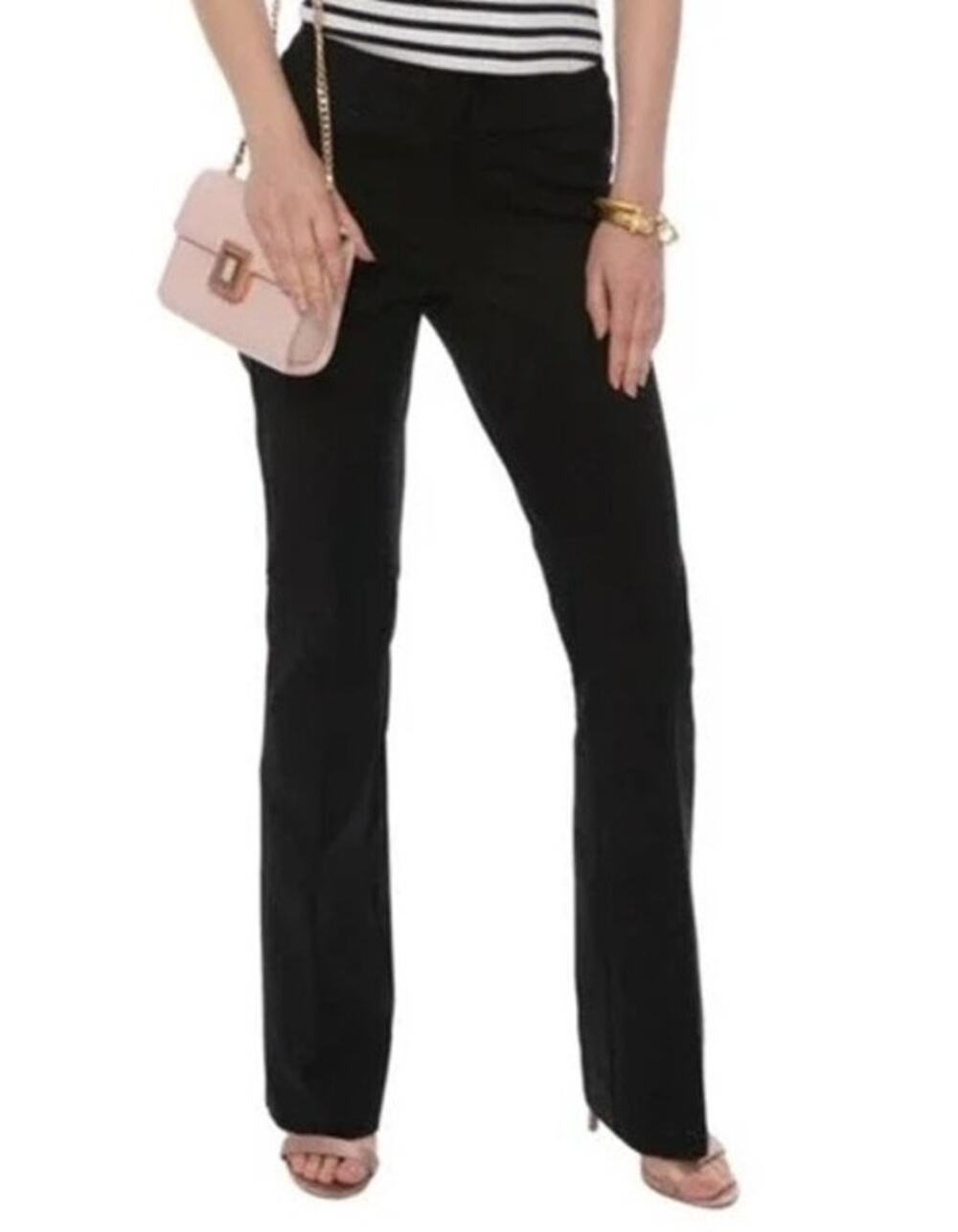 ECRU Womens Varick Bootcut Slim Stretch Pants Small Black Classic Career Modern
